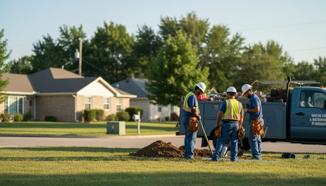 Residential water line and bathroom plumbing service in Malone, TX